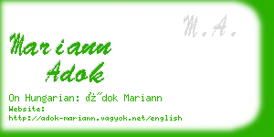 mariann adok business card